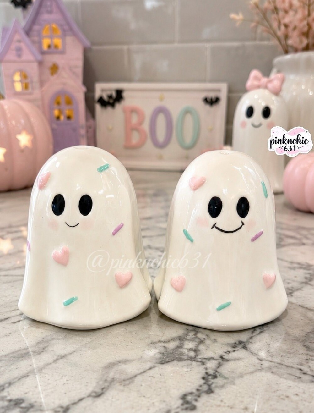 Booville Candy Hearts Sprinkles Salt And Pepper Shakers Pastel Halloween Decor